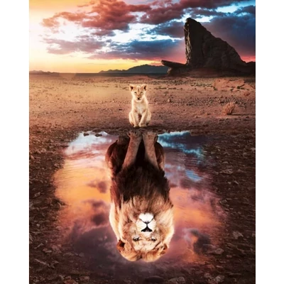 Önbizalom (oroszlán) - gyémántszemes kirakó