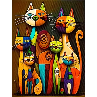 Macskák - gyémántszemes kirakó