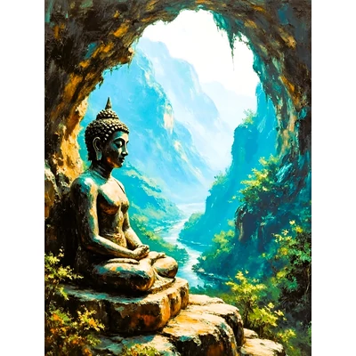 Ülő Buddha - gyémántszemes kirakó