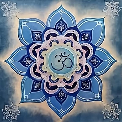 Oltalmazó OM mandala - számfestő kép keretre feszítve