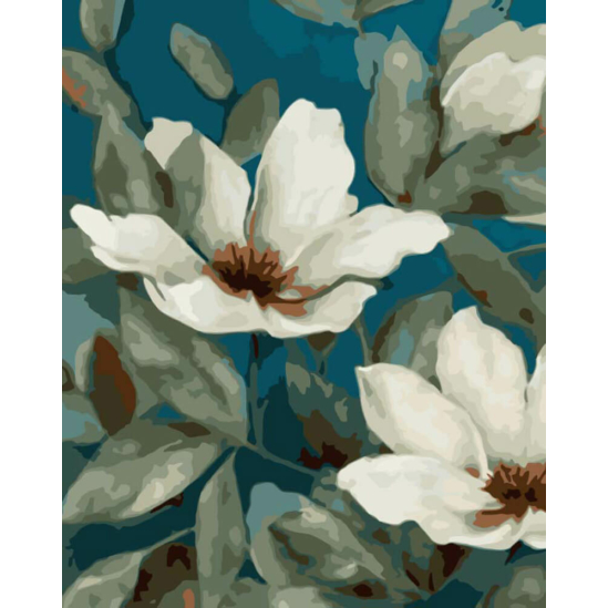 Fehér virágok - számfestő készlet
