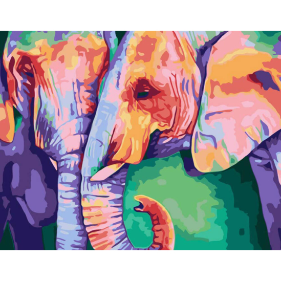 Színes elefántok - számfestő készlet