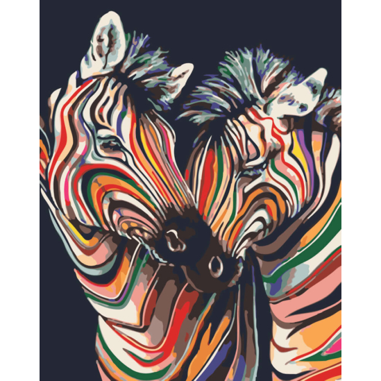 Zebrák színesben - számfestő készlet
