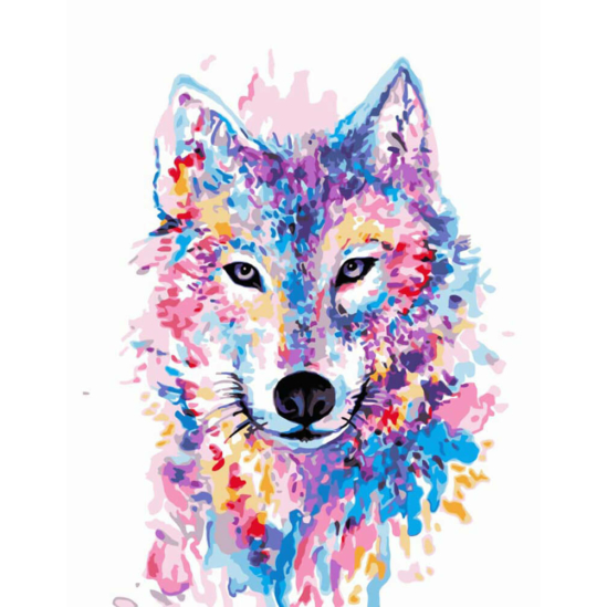 Színes farkasfej - számfestő készlet