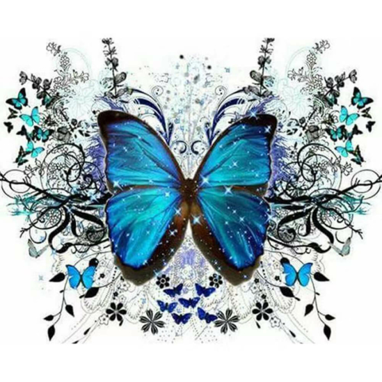 Kék pillangó - gyémántszemes kirakó