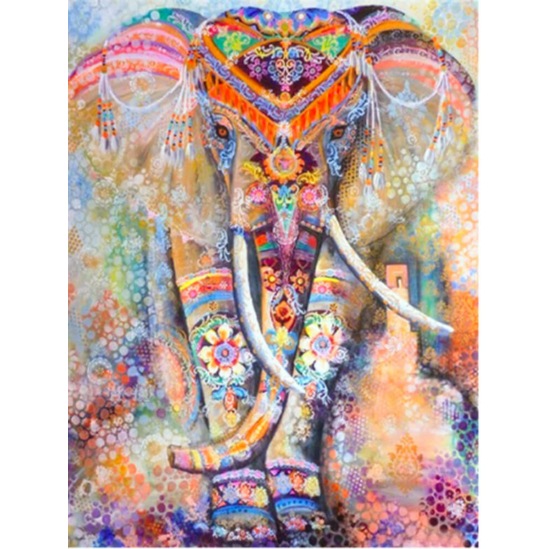 Mozaik színes elefánt - gyémántszemes kirakó