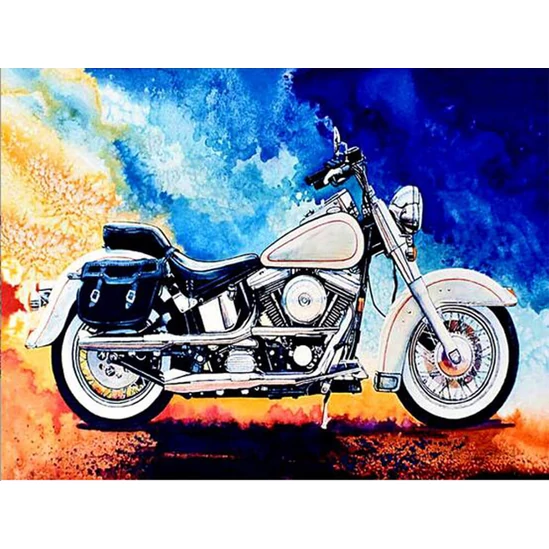 Harley motor 3 - gyémántszemes kirakó