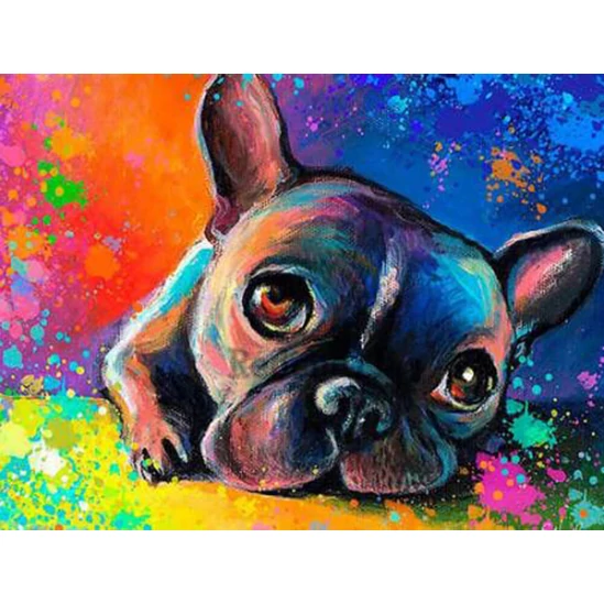 Francia bulldog - gyémántszemes kirakó