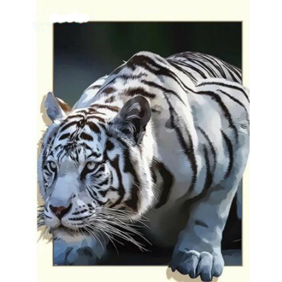 Fehér tigris - gyémántszemes kirakó
