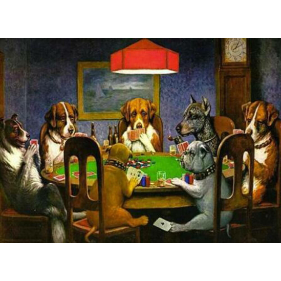 Pókerező kutyák - gyémántszemes kirakó