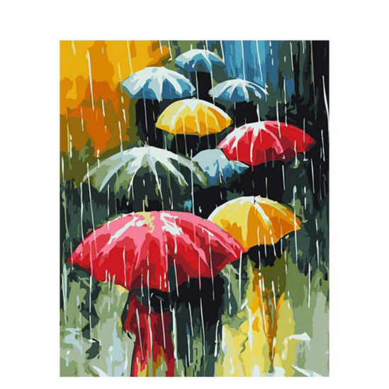 Színes esernyők - számfestő készlet