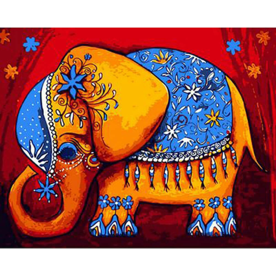 Színes kiselefánt - számfestő készlet