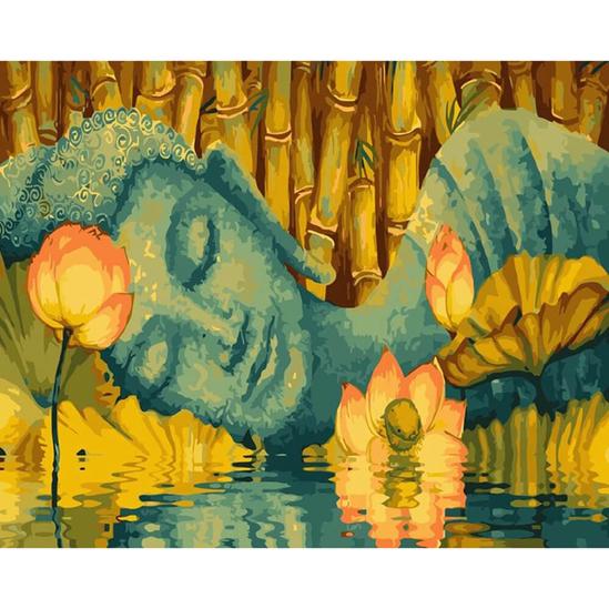 Fekvő Buddha - számfestő készlet