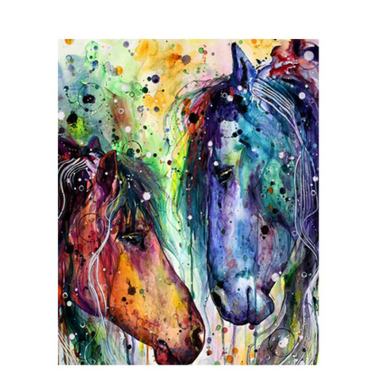 Színes lófejek - számfestő készlet