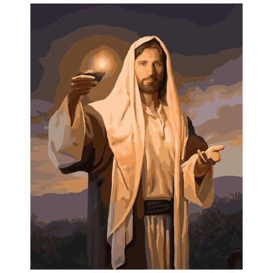 A fény (Jézus) - számfestő készlet kerettel