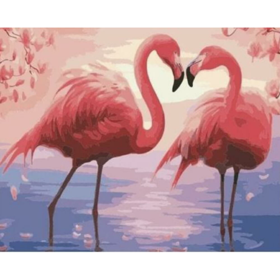 Flamingópár - számfestő készlet
