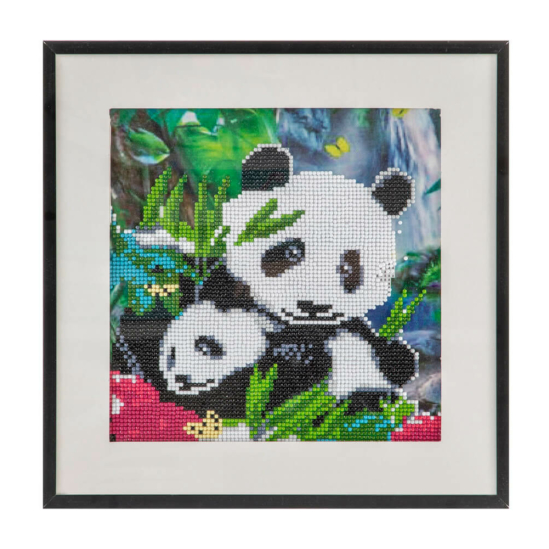 Panda mama és kicsinye - gyémántszemes kirakó