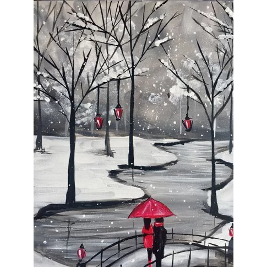 Téli szerelem - gyémántszemes kirakó