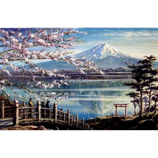 Fuji naplemente - számfestő készlet kerettel