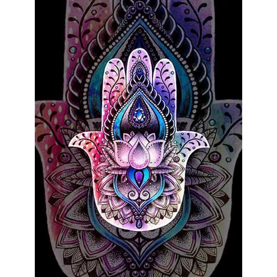 Védelmező hamsa kéz - számfestő készlet kerettel