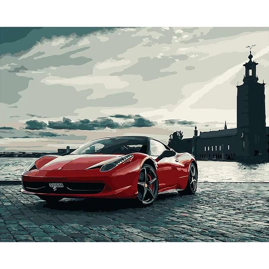 Ferrari autó - gyémántszemes kirakó