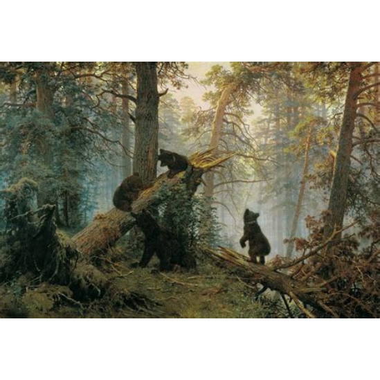 Medvék az erdőben (Shishkin) - gyémántszemes kirakó