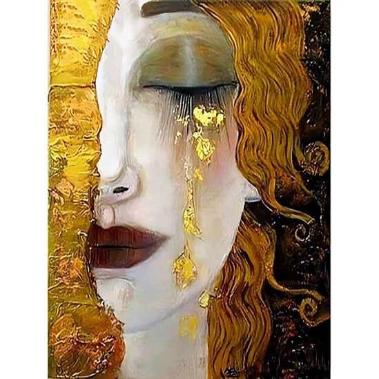 Aranykönnyek (Klimt) - gyémántszemes kirakó