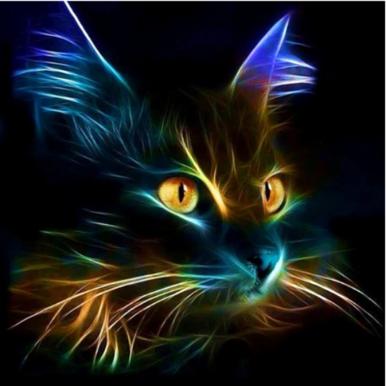 Macska a sötétben - gyémántszemes kirakó