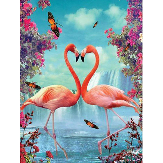 Flamingópár - gyémántszemes kirakó