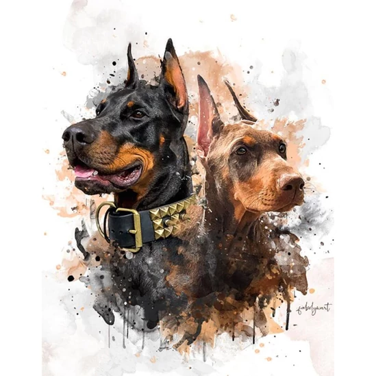 Dobermann kutya - gyémántszemes kirakó