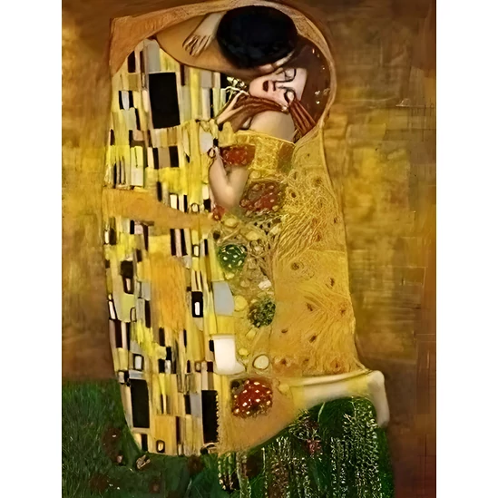A csók (Klimt) - gyémántszemes kirakó