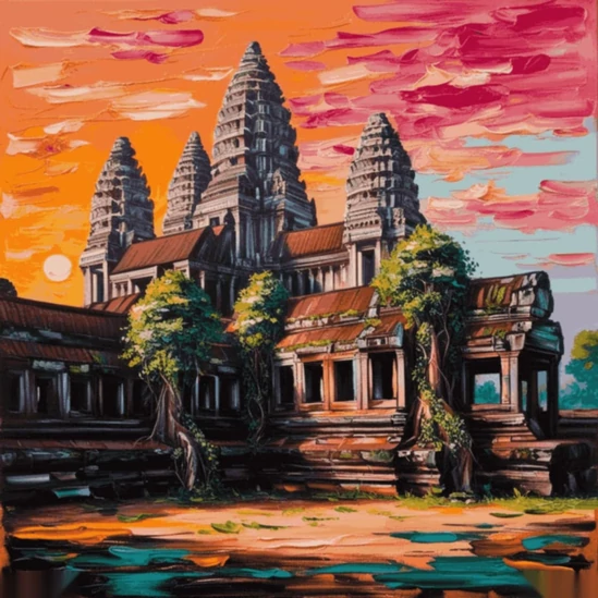 Kambodzsa - Angkor - gyémántszemes kirakó