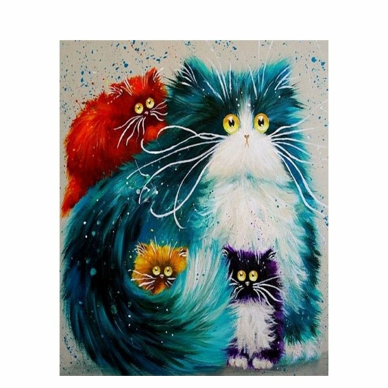 Bolondos cicák - számfestő készlet kerettel