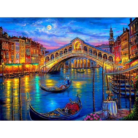 Rialto híd, Velence - számfestő készlet kerettel