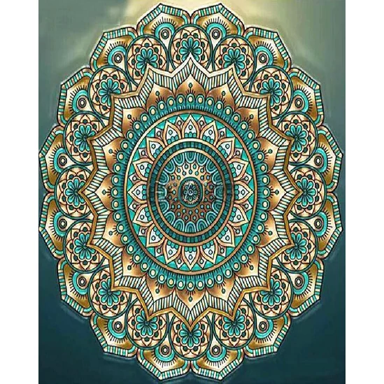 Békesség mandala - számfestő készlet kerettel