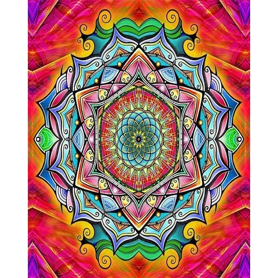 Energetizáló mandala - számfestő készlet kerettel