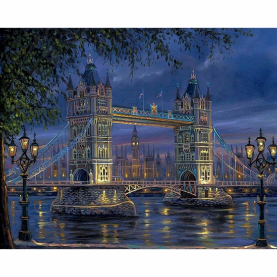 Tower Bridge, London - számfestő készlet kerettel