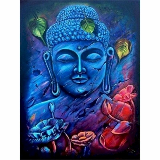 Gyógyító kék Buddha  - számfestő készlet kerettel