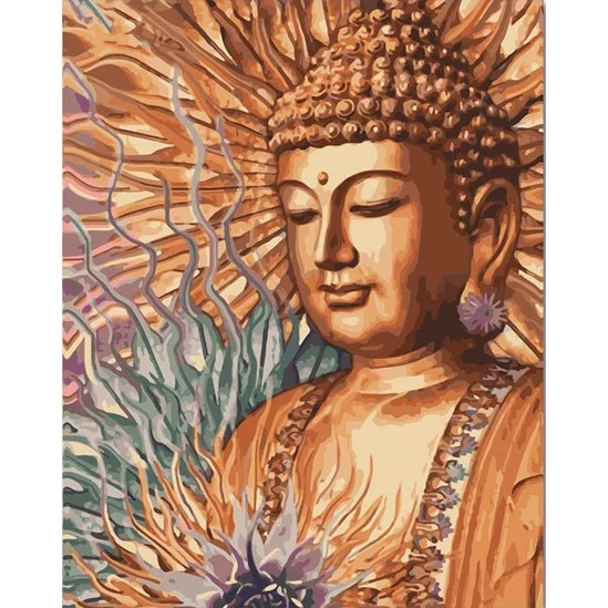Buddha lótusszal - számfestő készlet