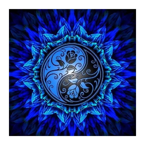 Jin és jang mandala - számfestő készlet kerettel