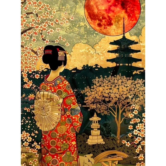Naplemente Japánban - számfestő készlet kerettel