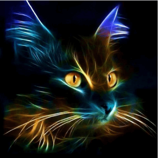 Macska sötétben - gyémántszemes kirakó