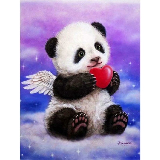 Panda angyal - gyémántszemes kirakó
